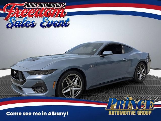 2025 Ford Mustang GT in Grey — front three-quarter view