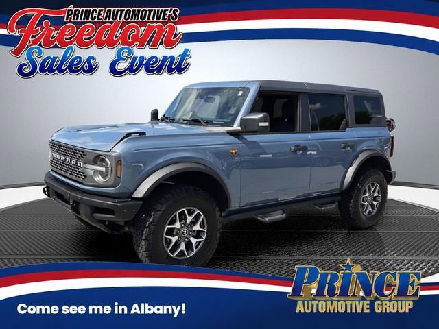 2024 Ford Bronco Badlands in Blue — front three-quarter view