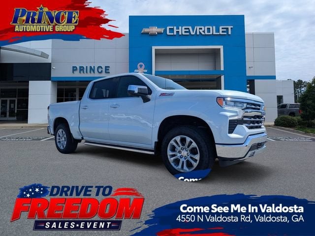 2026 Chevrolet Silverado 1500 LTZ in Polar White Tricoat — front three-quarter view